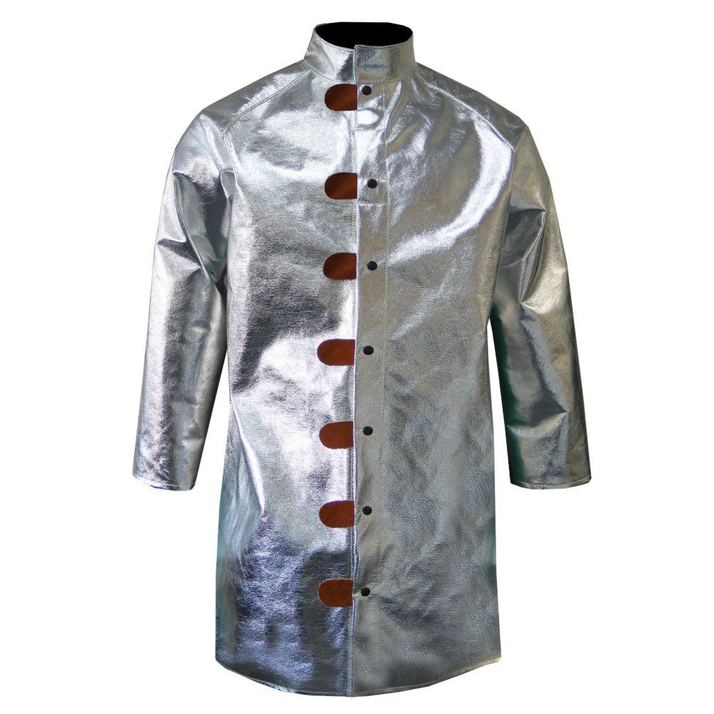 Jacket: Size Medium, 40 to 42" Chest, Aluminized Para Aramid, Snaps Closure