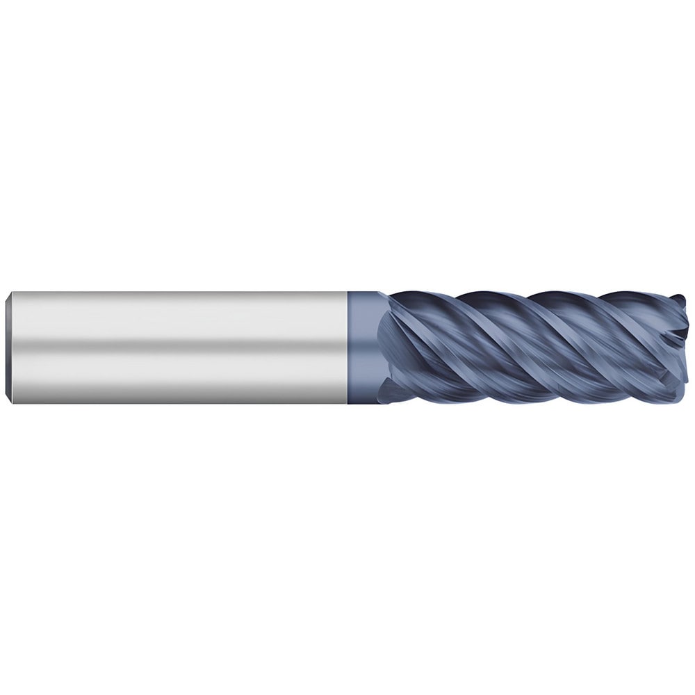 Corner Radius End Mill: 1/2" Dia, 1-1/4" LOC, 0.0400" Radius, 5 Flute, Solid Carbide