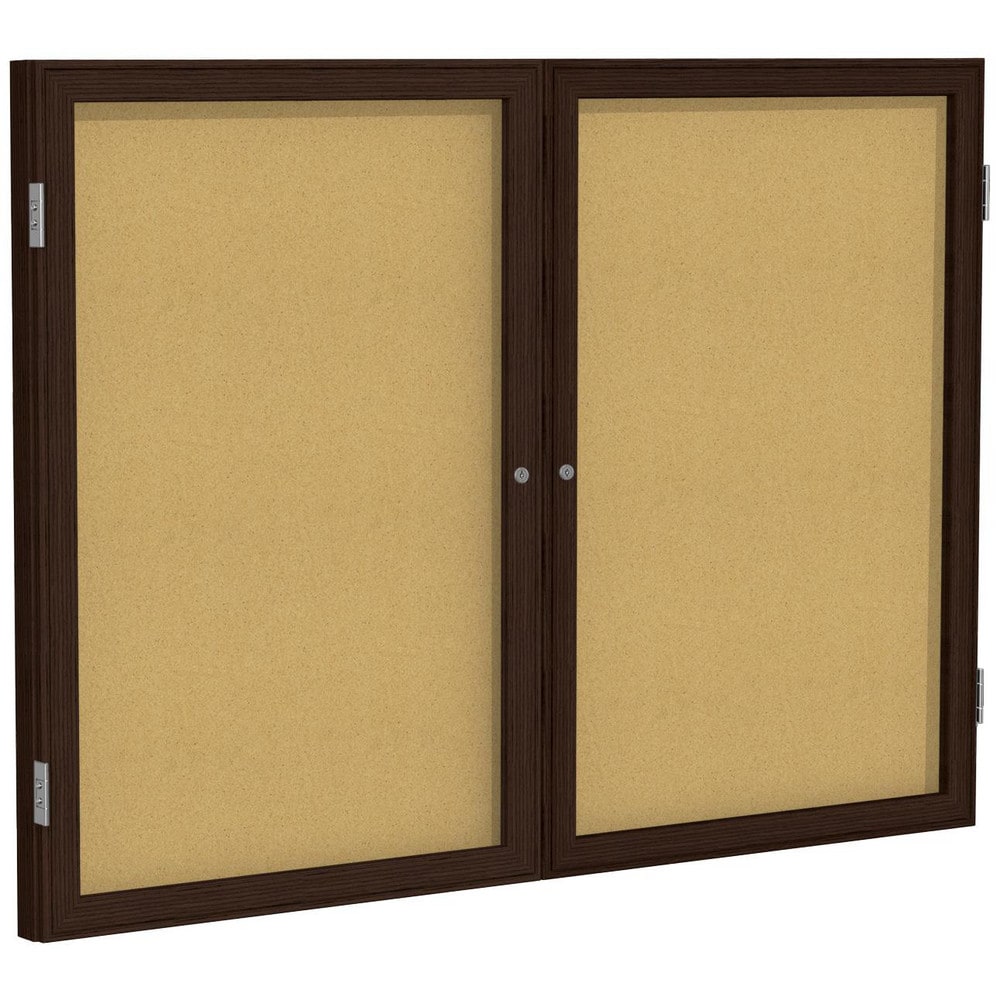 Cork Bulletin Boards; Bulletin Board Type: Enclosed Cork Bulletin Board; Board Color: Natural; Board Material: Cork; Width (Inch): 60; Height (Inch): 36; Frame Material: Wood; Frame Color: Walnut