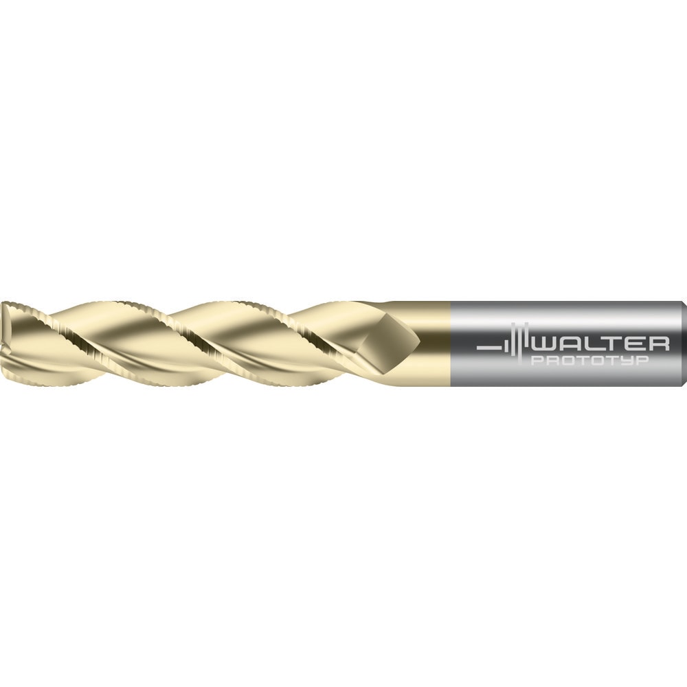 Corner Radius End Mill: 3/4" Dia, 2-1/4" LOC, 0.1200" Radius, 3 Flute, Solid Carbide