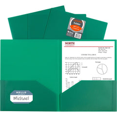 Portfolios, Report Covers & Pocket Binders; Color: Green; Overall Width: 9; Overall Length: 11.00; Material: Polypropylene