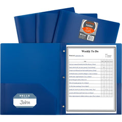 Portfolios, Report Covers & Pocket Binders; Color: Blue; Overall Width: 9; Overall Length: 11.00; Material: Polypropylene