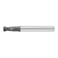 Corner Chamfer End Mill: 2.00 mm Dia, 3.00 mm LOC, 2 Flute, 0.04 mm Chamfer Width, Solid Carbide