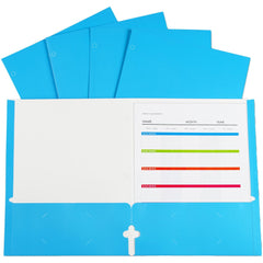 Portfolios, Report Covers & Pocket Binders; Color: Blue; Overall Width: 8.5 in; Overall Length: 11 in; Material: Paper