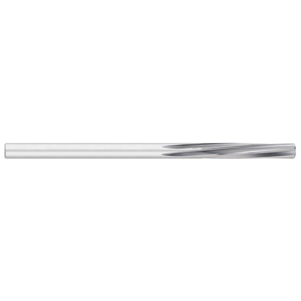 Chucking Reamer: #52, 2-1/2" OAL, 1/2" Flute Length, Straight-Cylindrical Shank, HSS