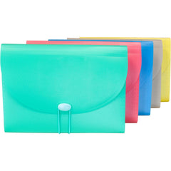 File Folders, Expansion Folders & Hanging Files; Folder Type: Expanding File; Accordion; Color: Sandy Gray, Sunny Yellow, Sunset Red, Seafoam Green, Seaside Blue; Index Tabs: Yes