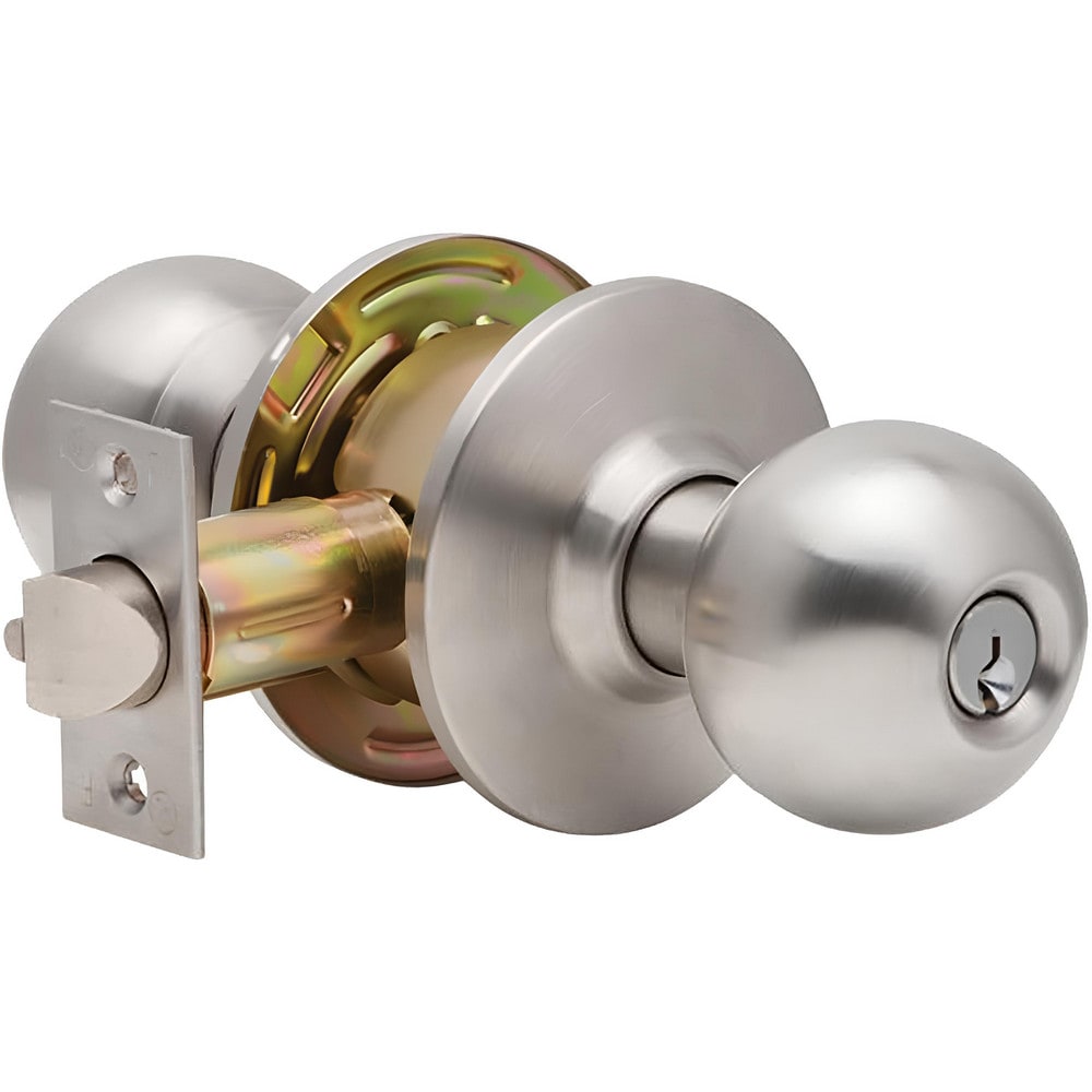 Knob Locksets; Type: Entrance; Key Type: Keyed Different; Material: Metal; Finish/Coating: Satin Stainless Steel; Compatible Door Thickness: 1-3/8" to 1-3/4"; Backset: 2.75; Lockset Grade: Grade 2