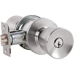 Knob Locksets; Type: Entrance; Key Type: Keyed Different; Material: Metal; Finish/Coating: Satin Chrome; Compatible Door Thickness: 1-3/8" to 1-3/4"; Backset: 2.75; Lockset Grade: Grade 2