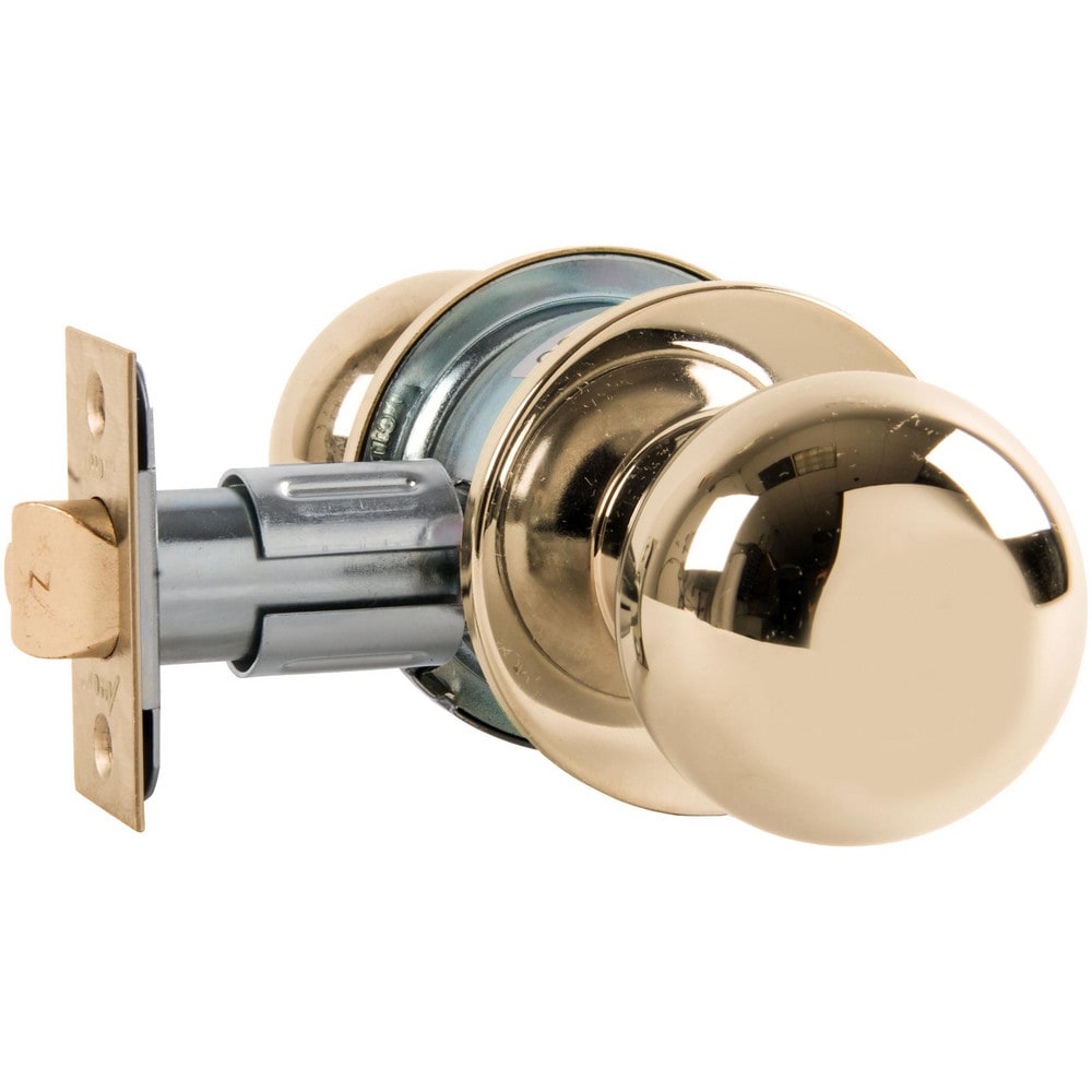 Knob Locksets; Type: Passage; Key Type: Keyed Different; Material: Metal; Finish/Coating: Bright Brass; Compatible Door Thickness: 1-3/8" to 1-3/4"; Backset: 2.75; Lockset Grade: Grade 2