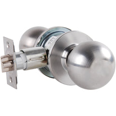 Knob Locksets; Type: Passage; Key Type: Keyed Different; Material: Metal; Finish/Coating: Satin Chrome; Compatible Door Thickness: 1-3/8" to 1-3/4"; Backset: 2.75; Lockset Grade: Grade 2