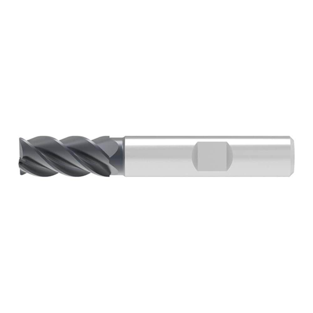 Corner Chamfer End Mill: 19.00 mm Dia, 30.00 mm LOC, 4 Flute, 0.30 mm Chamfer Width, Solid Carbide