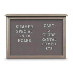 Enclosed Letter Board: 48" Wide, 36" High, Fabric, Gray