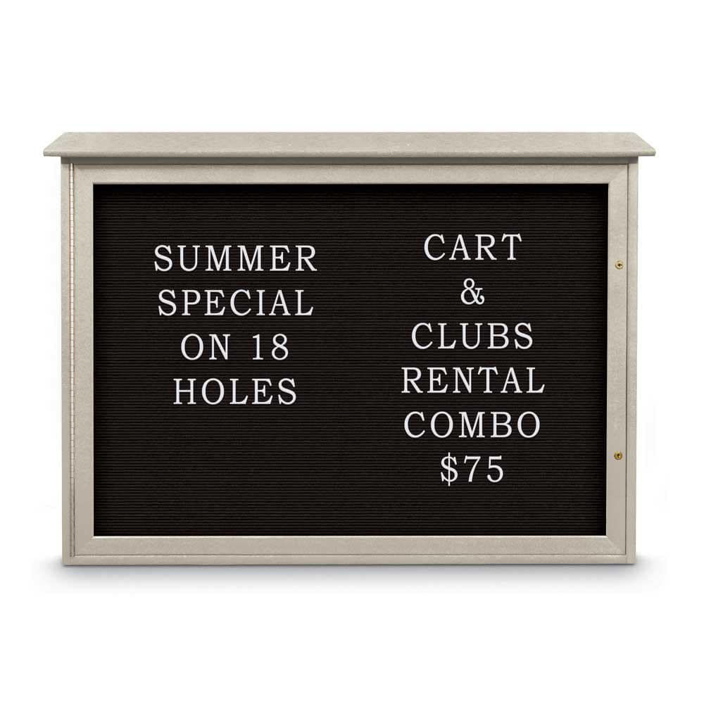 Enclosed Letter Board: 48" Wide, 36" High, Laminate, Black