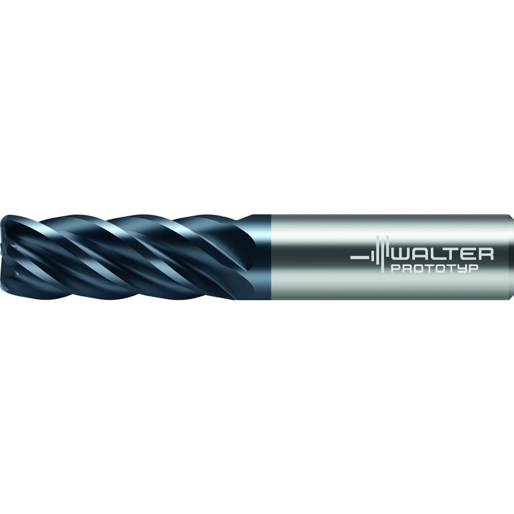 Corner Radius End Mill: 1/4" Dia, 1" LOC, 0.0150" Radius, 5 Flute, Solid Carbide