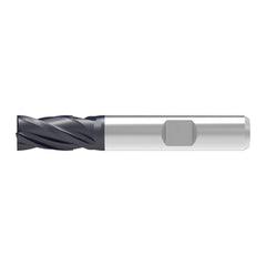 Corner Chamfer End Mill: 12.00 mm Dia, 16.00 mm LOC, 4 Flute, 0.13 mm Chamfer Width, Solid Carbide