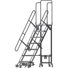 Steel & Aluminum Hybird Rolling Ladder Rolling Ladder: Type Type 1A, 72" Platform, 450 lb Capacity, 7 Step, 33-1/2" Base Width, 21" Base Height