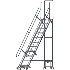 Steel & Aluminum Hybird Rolling Ladder Rolling Ladder: Type Type 1A, 112" Platform, 450 lb Capacity, 11 Step, 33-1/2" Base Width, 21" Base Height