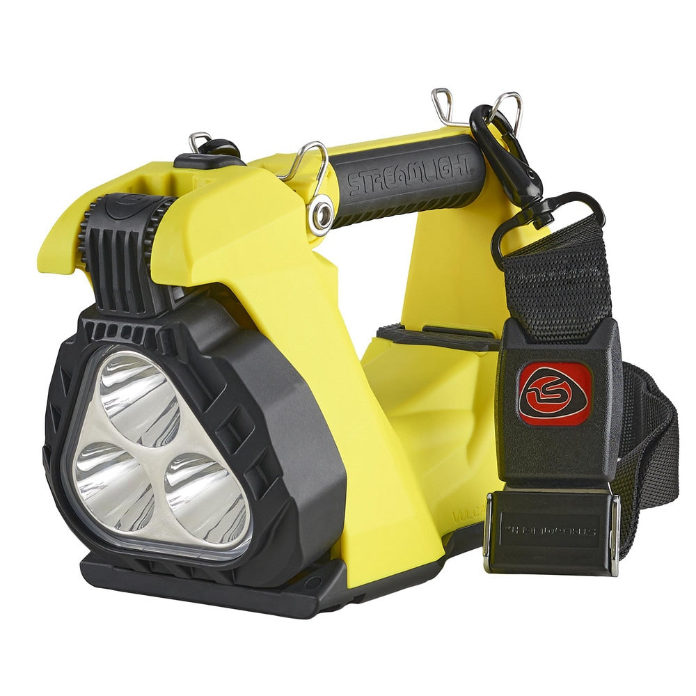 Vulcan Clutch[REG] Yellow Rechargeable Lantern with Clamping Handle and Swivel Neck