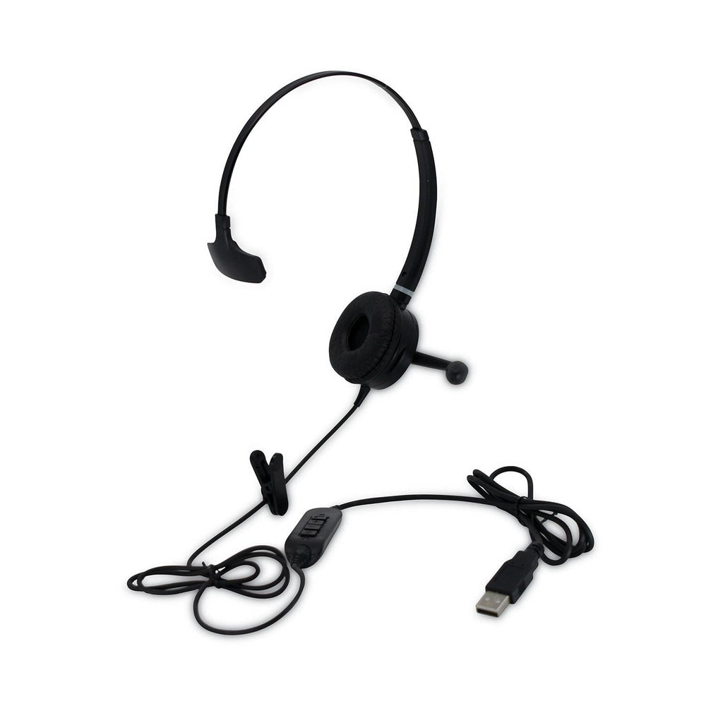 USB Headset, Monaural, Over The Head