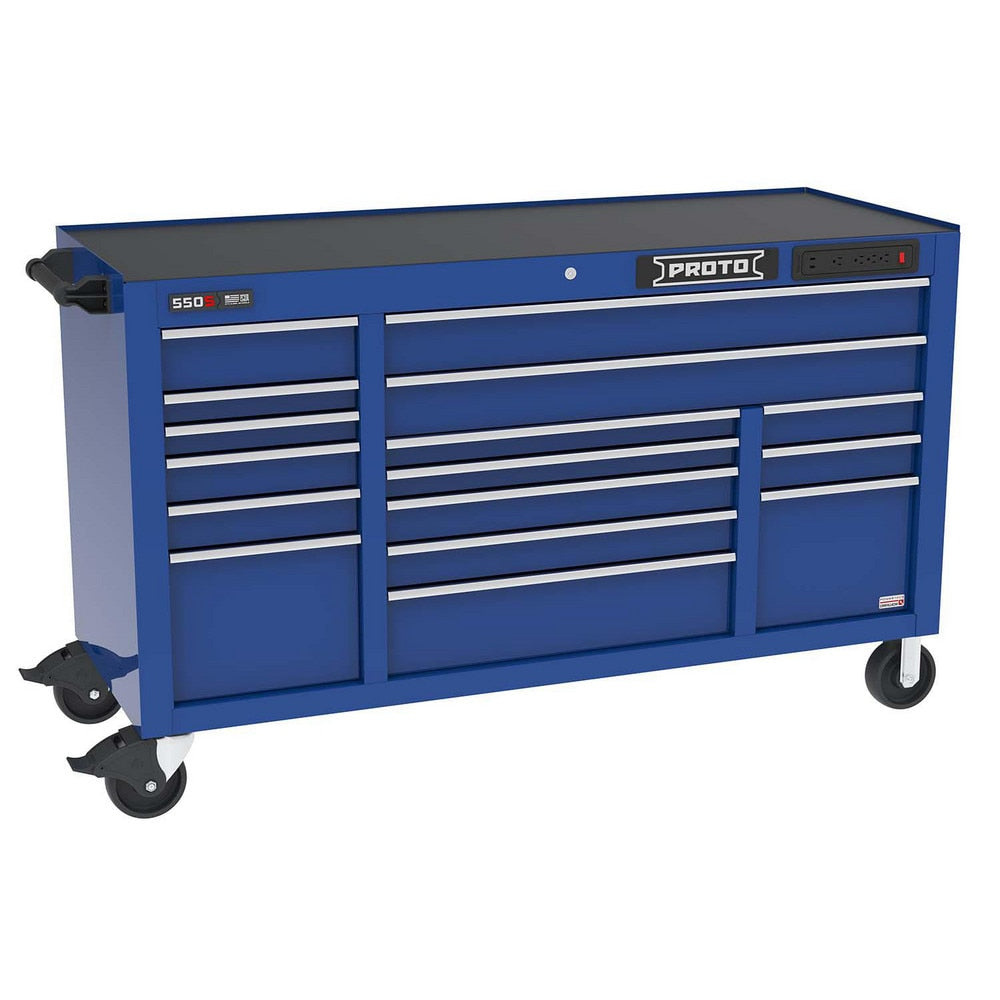 Steel Tool Roller Cabinet: 67" Wide, 41" High, 25-1/4" Deep, 16 Drawer