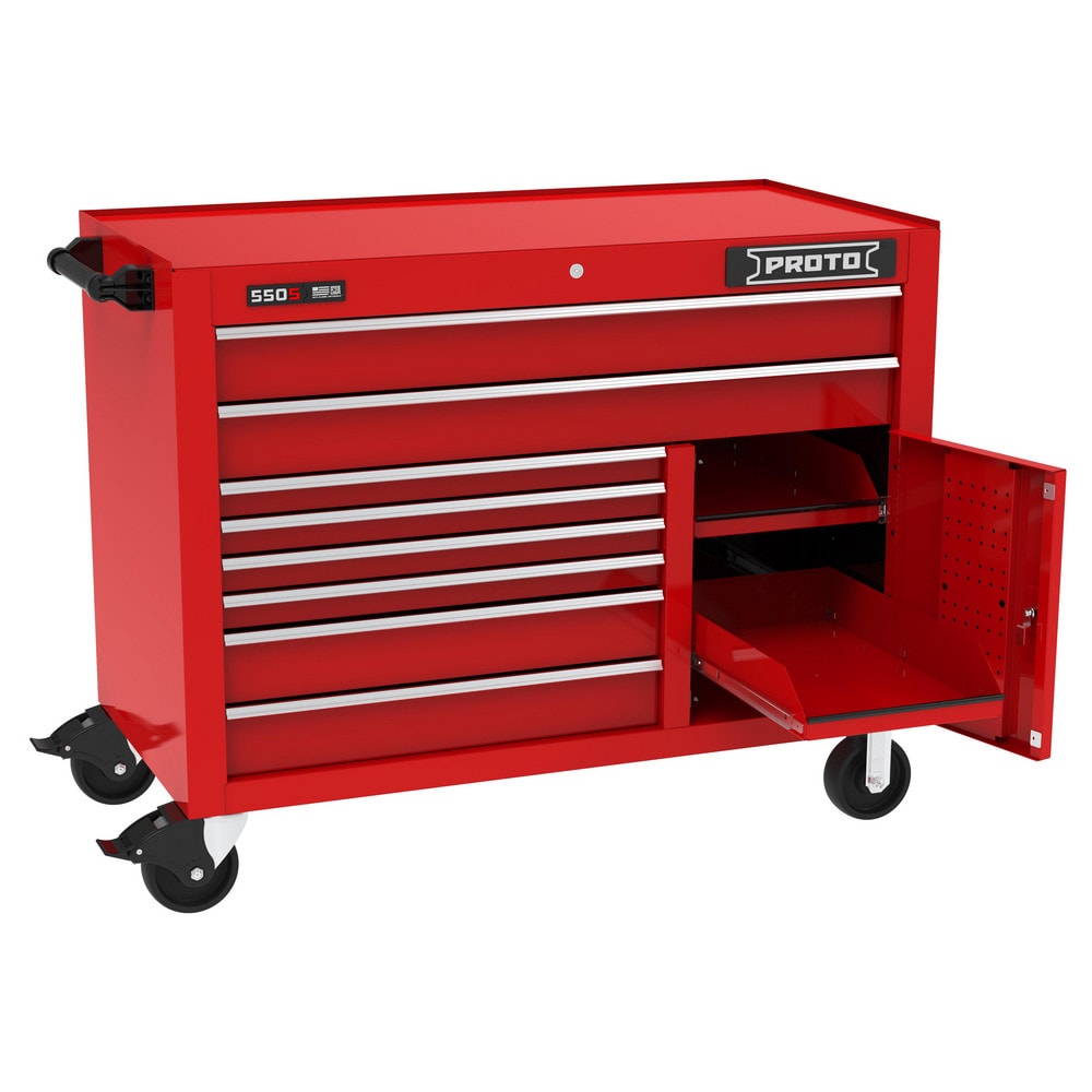 Steel Tool Roller Cabinet: 50" Wide, 41" High, 25-1/4" Deep, 8 Drawer