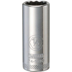 Deep  Hand Socket: 3/8" Drive, 1/2" Socket, 12-Point