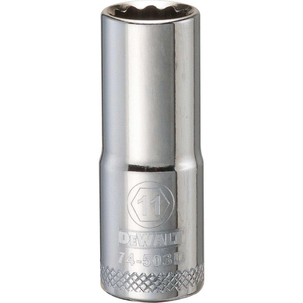 Deep  Hand Socket: 3/8" Drive, 11.00 mm Socket, 12-Point