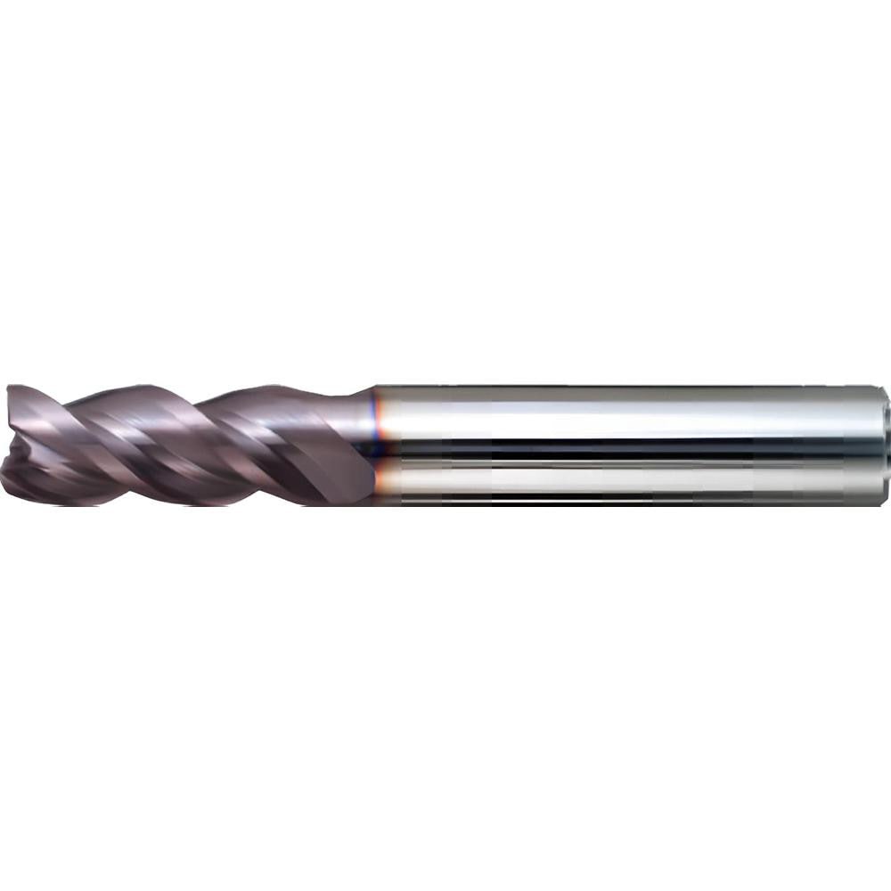 Square End Mill: 1/4" Dia, 5/8" LOC, 3 Flute, Solid Carbide