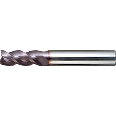 Square End Mill: 1/2" Dia, 1" LOC, 3 Flute, Solid Carbide