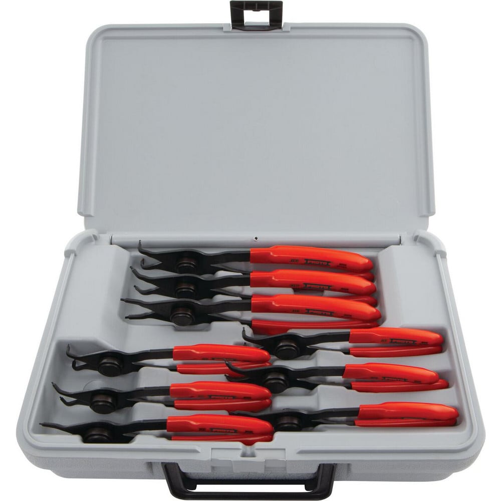 Retaining Ring Pliers Sets; Set Type: Retaining Ring Pliers; Minimum Ring Bore Diameter: 0.375; Maximum Ring Bore Diameter: 2 in; Minimum Shaft Diameter: 0.25; Maximum Shaft Diameter: 2 in; Container Type: Plastic Case