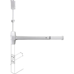 Vertical Bars; Type: Surface Vertical Rod Exit Device; Rating: Non Rated; Hand: Non-Handed; Minimum Door Width: 24; Maximum Door Width: 36.000; Grade: 1; Special Item Information: Less Bottom Rod; Material: Stainless Steel