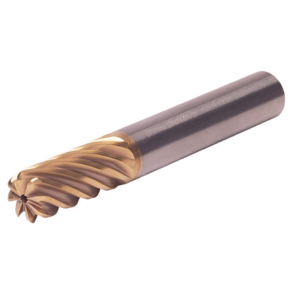 Corner Radius End Mill: 3/4" Dia, 1-5/8" LOC, 4.82 mm Radius, 8 Flute, Solid Carbide