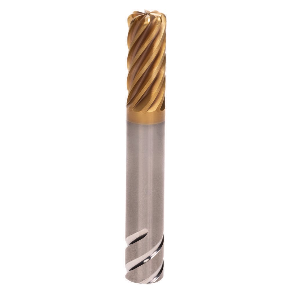 Corner Radius End Mill: 20 mm Dia, 38.00 mm LOC, 6.00 mm Radius, 8 Flute, Solid Carbide