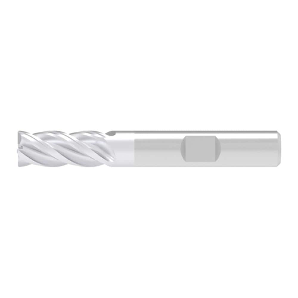 Corner Chamfer End Mill: 3.50 mm Dia, 11.00 mm LOC, 4 Flute, 0.10 mm Chamfer Width, Solid Carbide