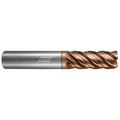 Corner Radius End Mill: 1" Dia, 3-1/4" LOC, 0.0300" Radius, 5 Flute, Solid Carbide