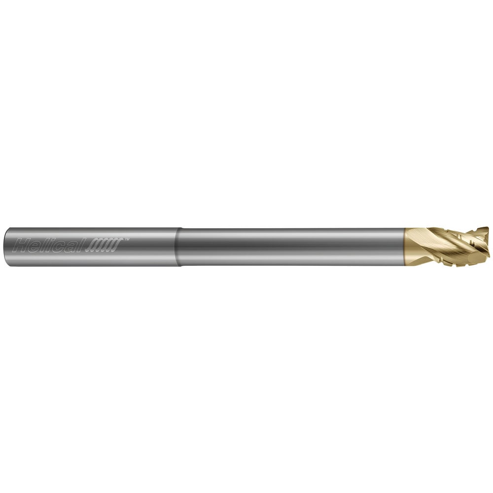 Corner Radius End Mill: 1/4" Dia, 3/8" LOC, 0.0150" Radius, 3 Flute, Solid Carbide