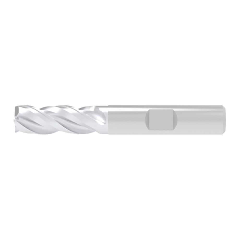 Corner Chamfer End Mill: 9.50 mm Dia, 22.00 mm LOC, 3 Flute, 0.20 mm Chamfer Width, Solid Carbide