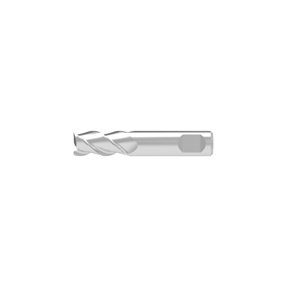 Corner Chamfer End Mill: 9.70 mm Dia, 16.00 mm LOC, 3 Flute, 0.10 mm Chamfer Width, Solid Carbide