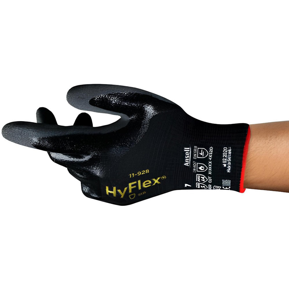 Cut, Puncture & Abrasion-Resistant Gloves: HyFlex 11-928, Size Medium, ANSI Cut A4, ANSI Puncture 3, Nitrile, Aramid