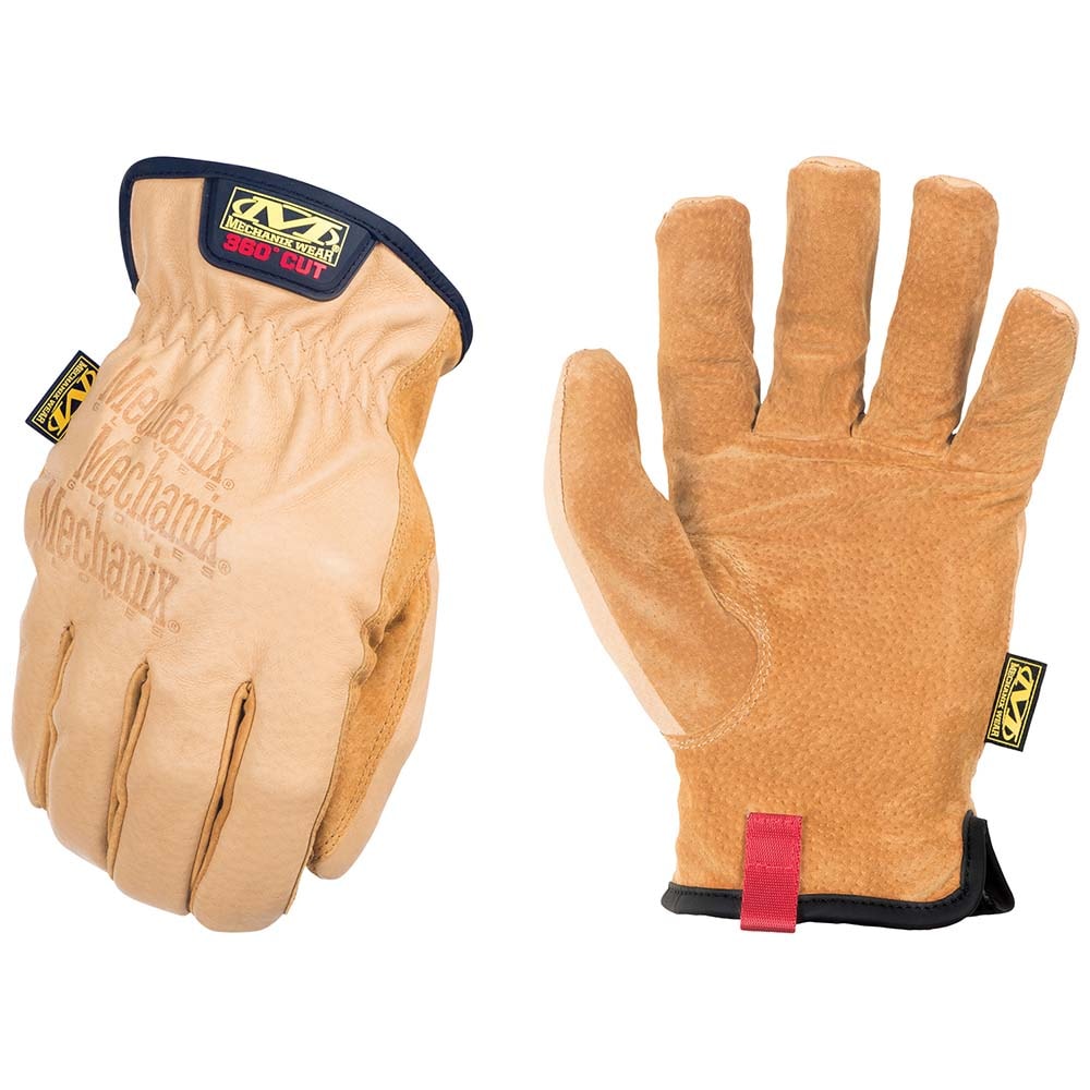 Cut-Resistant Gloves: Mechanix Wear LD-C75, Size 3X-Large, ANSI Cut A9, ANSI Puncture 0, Kevlar Lined, Leather & Kevlar