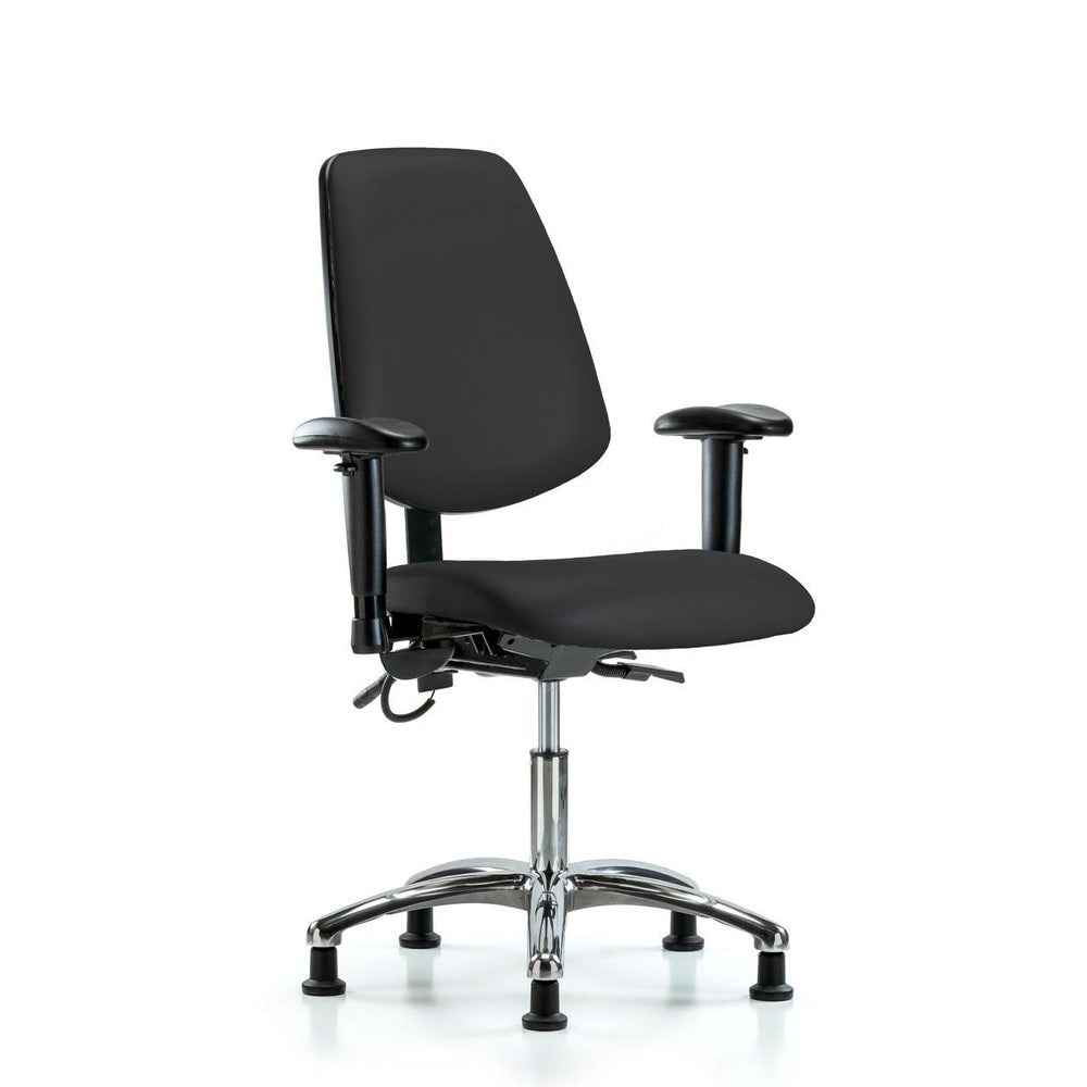 ESD Task Chair: ESD Vinyl, 24" Seat Height, Black