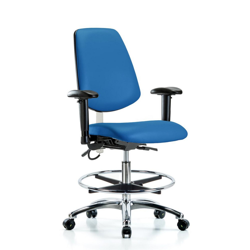 ESD Task Chair: ESD Vinyl, 29" Seat Height, Blue