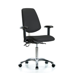 ESD Task Chair: ESD Vinyl, 29" Seat Height, Black