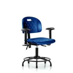 Polyurethane Task Chair: Polyurethane, 24-1/2" Seat Height, Blue