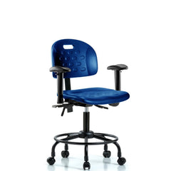 Polyurethane Task Chair: Polyurethane, 26-1/2" Seat Height, Blue