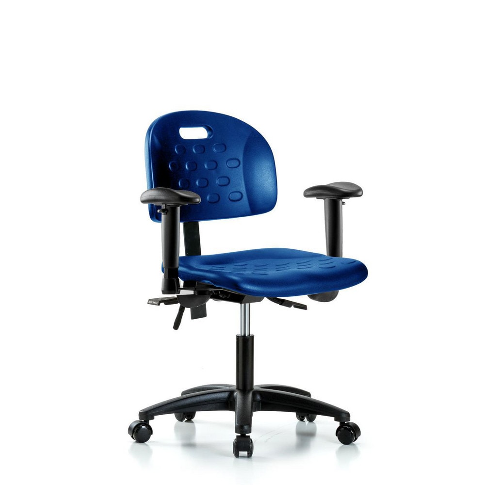 Polyurethane Task Chair: Polyurethane, 25-1/2" Seat Height, Blue