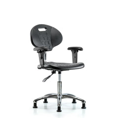 Clean Room Task Chair: Polyurethane, 21-3/4" Seat Height, Black