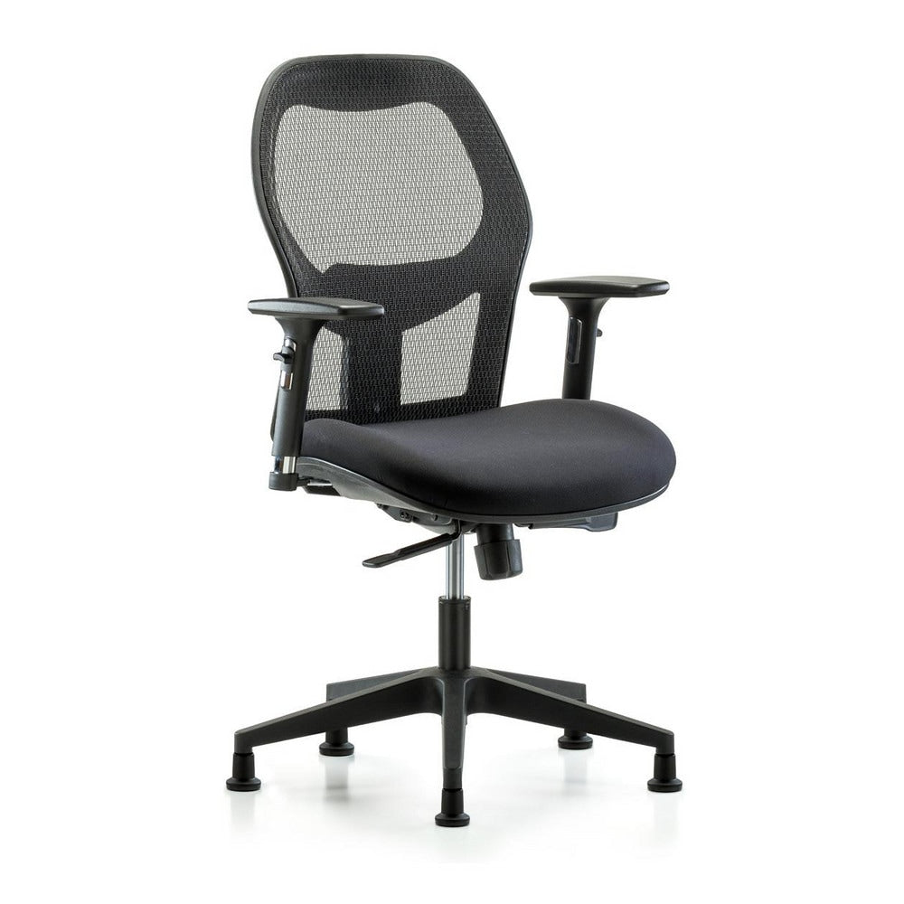 Mesh Office Task Chair: Mesh Fabric, 23" Seat Height, Black