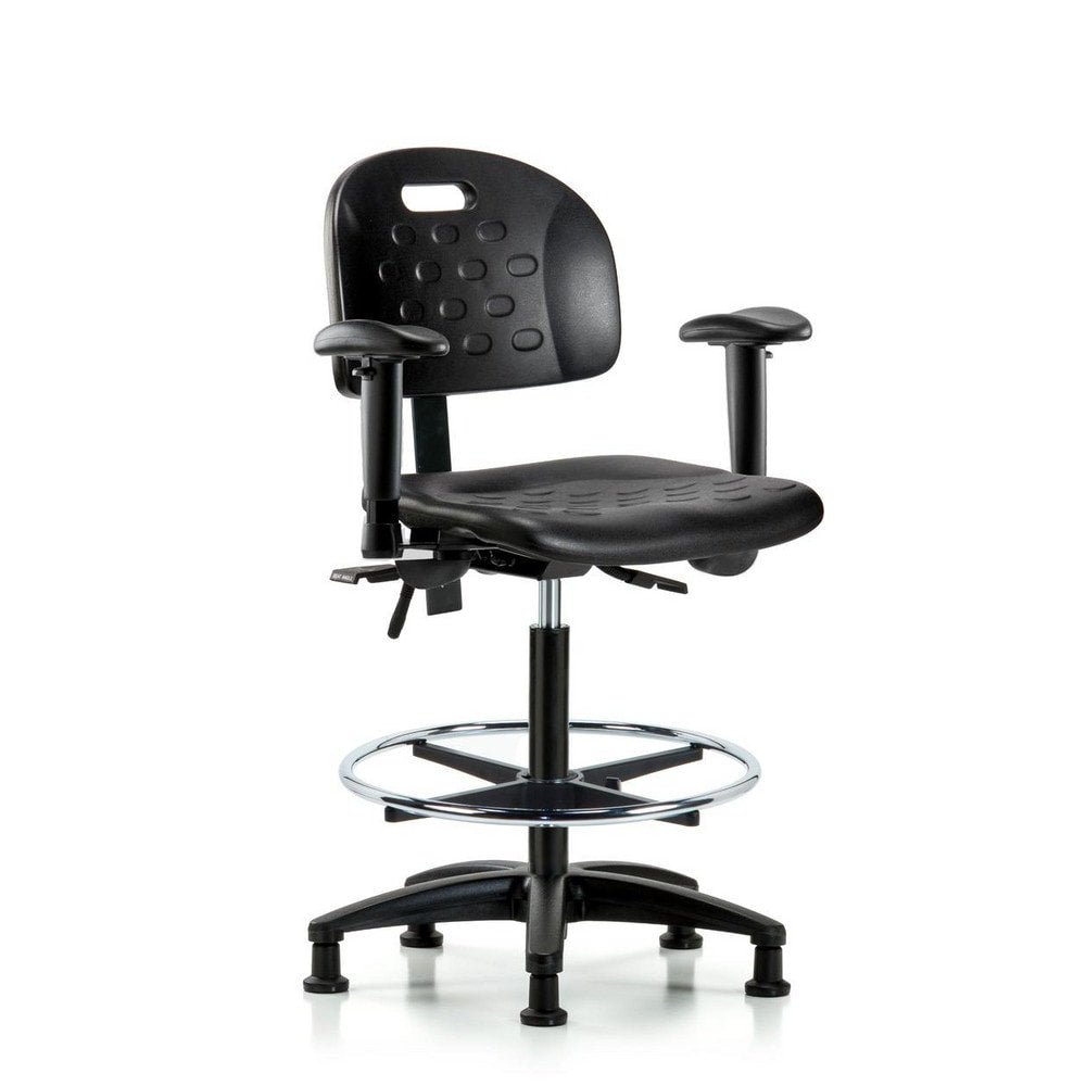 Polyurethane Task Chair: Polyurethane, 34" Seat Height, Black