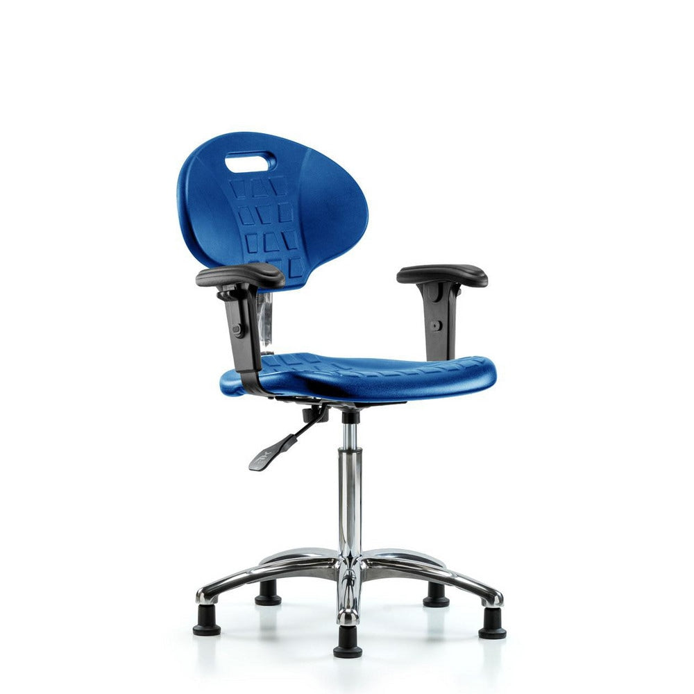 Clean Room Task Chair: Polyurethane, 27" Seat Height, Blue